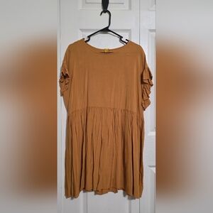 Mustard Ruffle Sleeve Dress